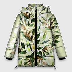 Куртка зимняя женская Цветы Липовый Сад, цвет: 3D-светло-серый