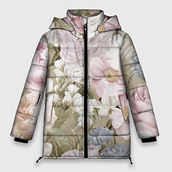 Женская зимняя куртка Цветы Английский Садовый Узор