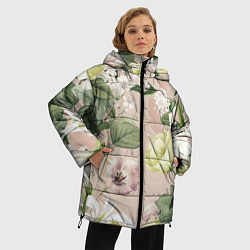 Куртка зимняя женская Цветы Свадебный Букет, цвет: 3D-светло-серый — фото 2