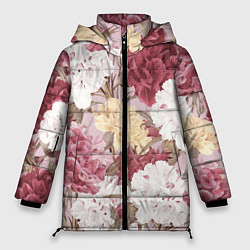 Куртка зимняя женская Цветы Восхитительный Летний Букет Пион, цвет: 3D-красный