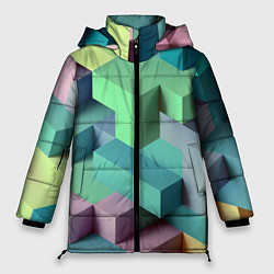 Куртка зимняя женская GEOMETRIC SHAPES, цвет: 3D-светло-серый