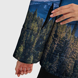Куртка зимняя женская Горы Лес Солнце, цвет: 3D-красный — фото 2