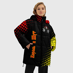 Куртка зимняя женская Король и шут Абстракция Трещины, цвет: 3D-красный — фото 2
