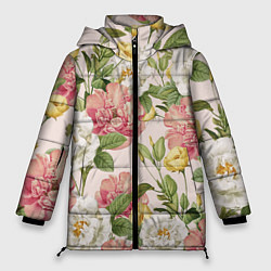 Женская зимняя куртка Цветы Английские Розы