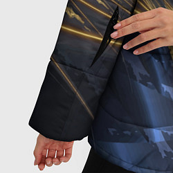 Куртка зимняя женская Фрактальная футуристическая композиция Абстракция, цвет: 3D-черный — фото 2