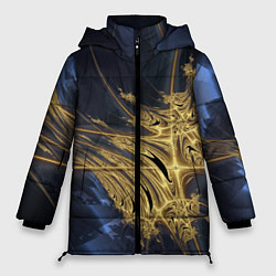 Куртка зимняя женская Фрактальная футуристическая композиция Абстракция, цвет: 3D-черный