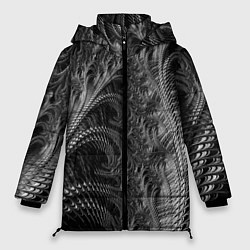 Куртка зимняя женская Абстрактный фрактальный паттерн Abstract Fractal p, цвет: 3D-светло-серый