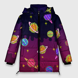 Куртка зимняя женская Pizza in Space, цвет: 3D-красный