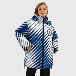 Куртка зимняя женская Маленькое лого ЧЕЛСИ АБСТРАКЦИЯ, цвет: 3D-черный — фото 2