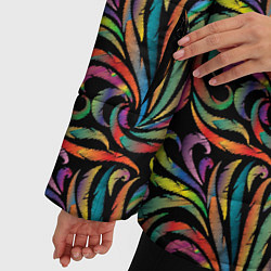 Куртка зимняя женская Разноцветные яркие узоры, цвет: 3D-черный — фото 2