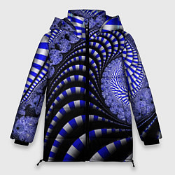 Женская зимняя куртка Неоновая спираль Абстракция Neon Spiral Abstractio