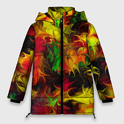 Куртка зимняя женская Абстрактная авангардная композиция Abstract avant-, цвет: 3D-красный