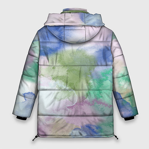 Женская зимняя куртка Акварельная текстура / 3D-Светло-серый – фото 2