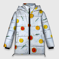 Куртка зимняя женская Дольки апельсина и грейпфрута, цвет: 3D-светло-серый