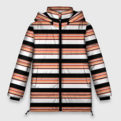Куртка зимняя женская БЕЖЕВАЯ В ПОЛОСКУ, цвет: 3D-светло-серый