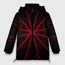 Женская зимняя куртка Красный эфир 3D - абстракция