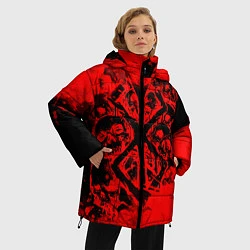 Куртка зимняя женская КЛЕЙМО ЖЕРВЫ И ЧЕРЕПА БЕРСЕРК, цвет: 3D-черный — фото 2