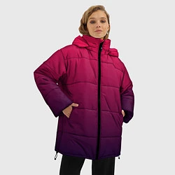 Куртка зимняя женская RED to dark BLUE GRADIENT, цвет: 3D-черный — фото 2