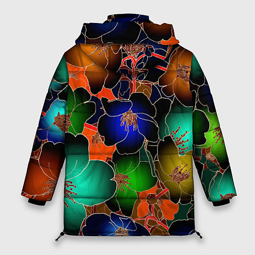 Женская зимняя куртка Vanguard floral pattern Summer night Fashion trend / 3D-Красный – фото 2