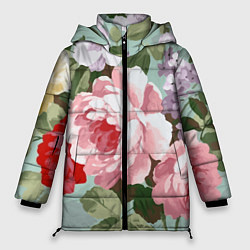 Женская зимняя куртка Букет роз Лето
