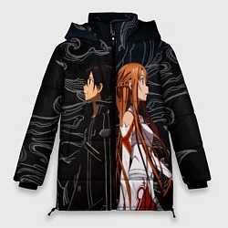 Куртка зимняя женская Кирито и Асуна - Sword Art Online, цвет: 3D-черный