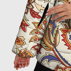Куртка зимняя женская Цветочный винтажный орнамент, цвет: 3D-черный — фото 2