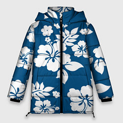 Куртка зимняя женская Цветочный паттерн Минимализм, цвет: 3D-черный