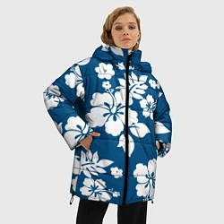 Куртка зимняя женская Цветочный паттерн Минимализм, цвет: 3D-красный — фото 2