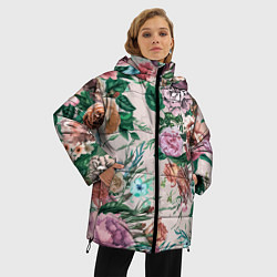 Куртка зимняя женская Color floral pattern Expressionism Summer, цвет: 3D-черный — фото 2