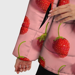 Куртка зимняя женская Strawberry Pattern, цвет: 3D-черный — фото 2