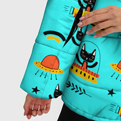 Куртка зимняя женская KITTENS IN SPACE, цвет: 3D-черный — фото 2