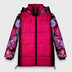 Женская зимняя куртка Розовый в цветах