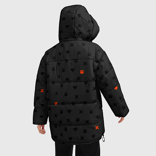 Женская зимняя куртка Love Death and Robots black pattern / 3D-Черный – фото 4
