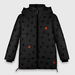Куртка зимняя женская Love Death and Robots black pattern, цвет: 3D-черный