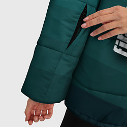 Куртка зимняя женская Fitness and sports Бирюзовый полосатый градиент, цвет: 3D-светло-серый — фото 2