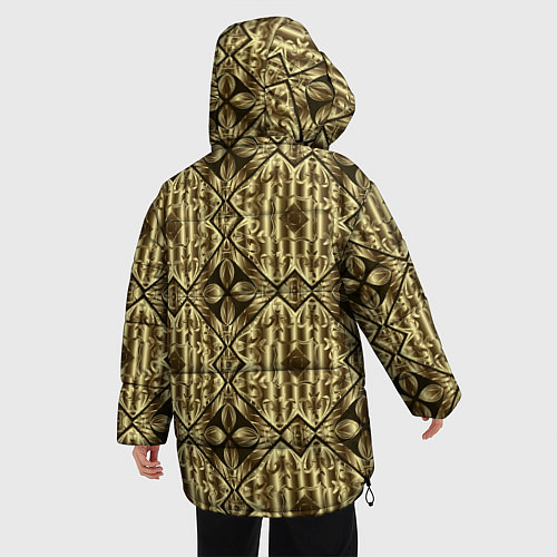 Женская зимняя куртка GOLD - золотые узоры / 3D-Черный – фото 4
