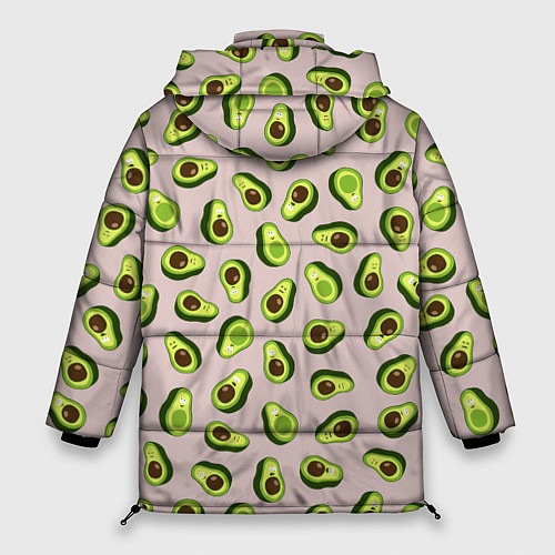 Женская зимняя куртка Авокадо, текстильный паттерн / 3D-Красный – фото 2