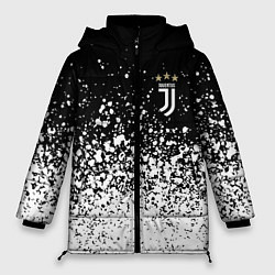 Женская зимняя куртка Juventus fc брызги краски