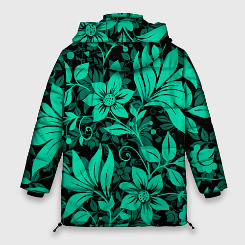Женская зимняя куртка Ажурный цветочный летний орнамент / 3D-Светло-серый – фото 2