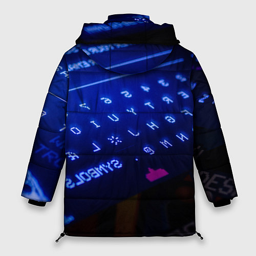 Женская зимняя куртка Неоновая клавиатура - Синий / 3D-Красный – фото 2
