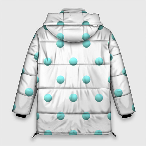 Женская зимняя куртка Редкий бирюзовый горох 3д / 3D-Светло-серый – фото 2