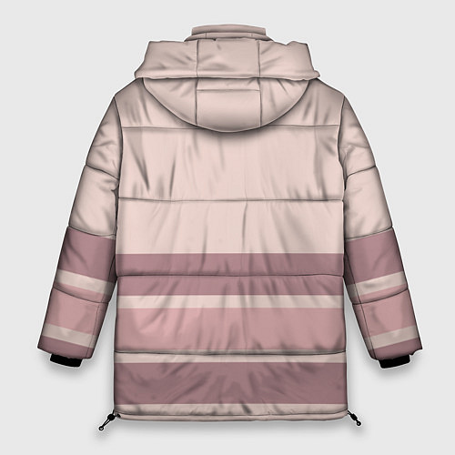 Женская зимняя куртка Коричневые полосы на кремовом фоне stripes cream c / 3D-Красный – фото 2