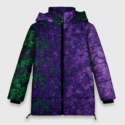 Куртка зимняя женская Marble texture purple green color, цвет: 3D-черный