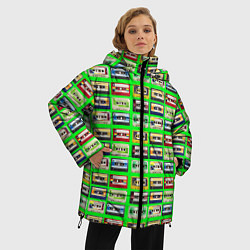 Куртка зимняя женская VINTAGE AUDIO CASSETTES, цвет: 3D-красный — фото 2