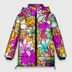 Куртка зимняя женская COLORED LILIES, цвет: 3D-светло-серый