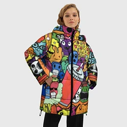Куртка зимняя женская Fast food pattern Pop art Fashion trend, цвет: 3D-черный — фото 2