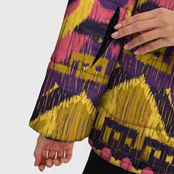 Куртка зимняя женская Африканский узор орнамент из шерсти Africa Wool Pa, цвет: 3D-светло-серый — фото 2