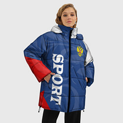 Куртка зимняя женская СПРТИВНАЯ РОССИЯ - ФЛАГ - ГЕРБ, цвет: 3D-красный — фото 2