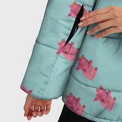 Куртка зимняя женская Свинки, цвет: 3D-светло-серый — фото 2
