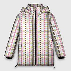 Женская зимняя куртка Геометрия полосы и кружочки